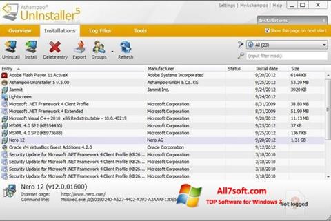 Screenshot Ashampoo UnInstaller for Windows 7