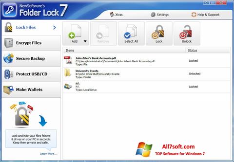 Screenshot Folder Lock for Windows 7