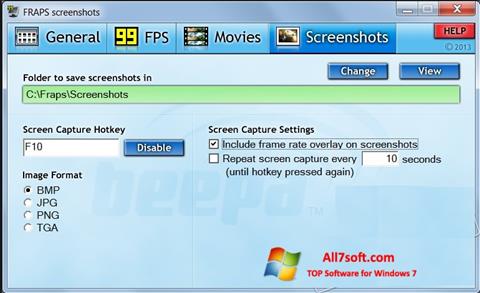 Screenshot Fraps for Windows 7