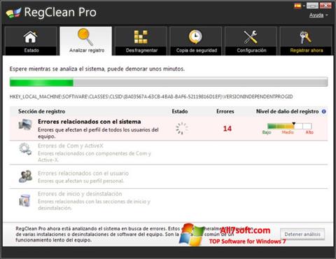 Screenshot RegClean Pro for Windows 7