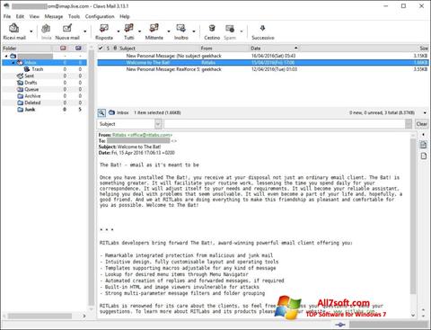 Screenshot Claws Mail for Windows 7