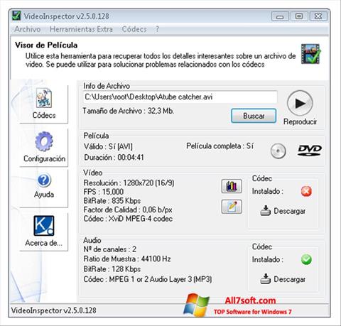 Screenshot VideoInspector for Windows 7