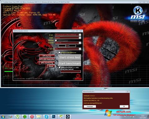 Screenshot MSI Kombustor for Windows 7