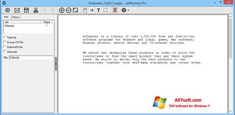 Screenshot pdfFactory Pro for Windows 7