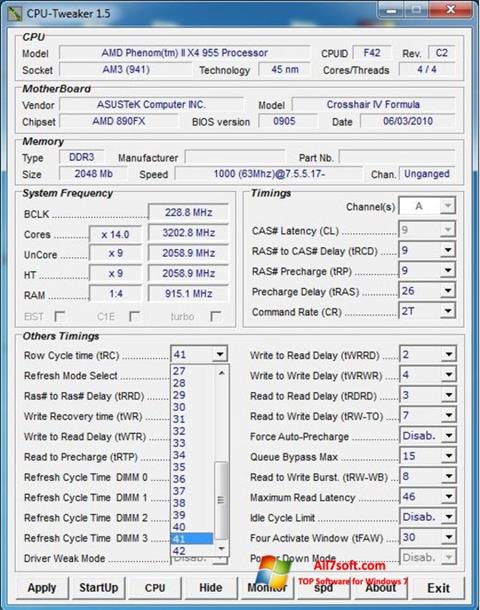 Screenshot CPU-Tweaker for Windows 7