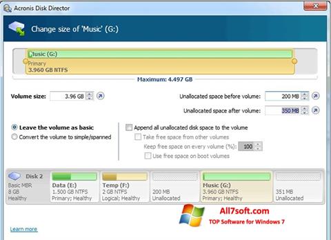 Screenshot Acronis Disk Director for Windows 7