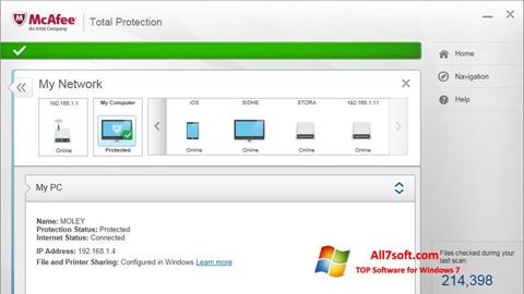 Screenshot McAfee Total Protection for Windows 7