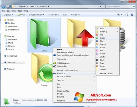 Screenshot FolderIco for Windows 7