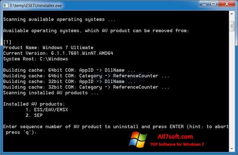 Screenshot ESET Uninstaller for Windows 7