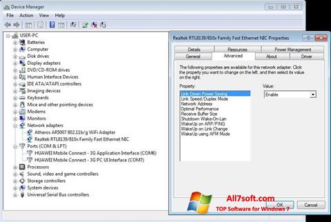 Screenshot REALTEK RTL8139 for Windows 7