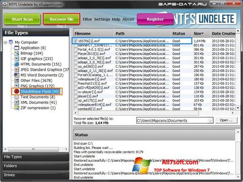 Screenshot NTFS Undelete for Windows 7