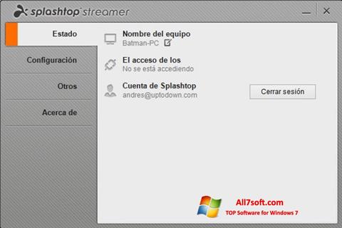 Screenshot Splashtop Streamer for Windows 7