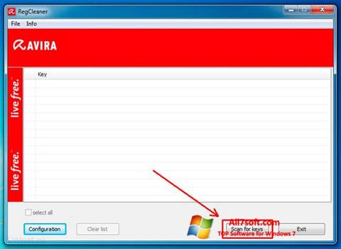 Screenshot Avira Registry Cleaner for Windows 7