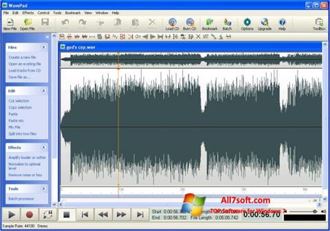 Screenshot WavePad Sound Editor for Windows 7