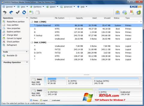 Screenshot EASEUS Partition Master for Windows 7