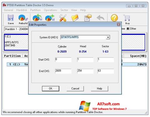 Screenshot Partition Table Doctor for Windows 7