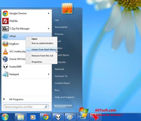 Screenshot ViStart for Windows 7
