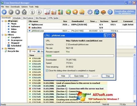 Screenshot Download Master for Windows 7