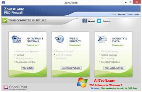 Screenshot ZoneAlarm Pro for Windows 7