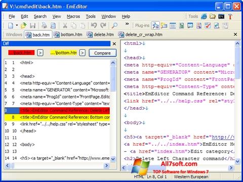 Screenshot EmEditor for Windows 7