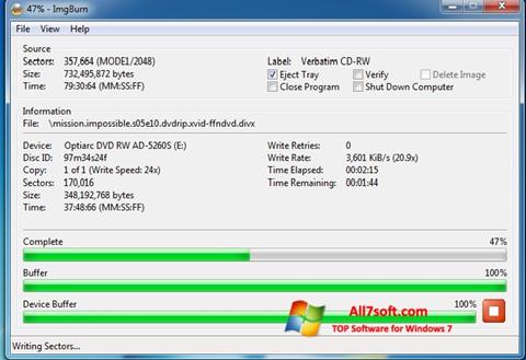 Screenshot ImgBurn for Windows 7