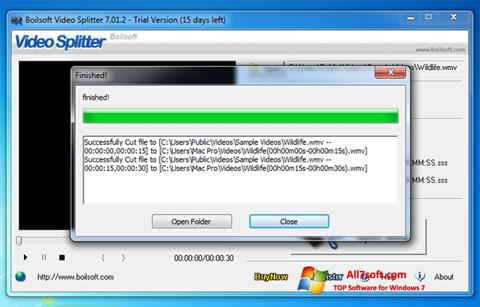 Screenshot Boilsoft Video Splitter for Windows 7