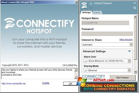Screenshot Connectify Hotspot PRO for Windows 7