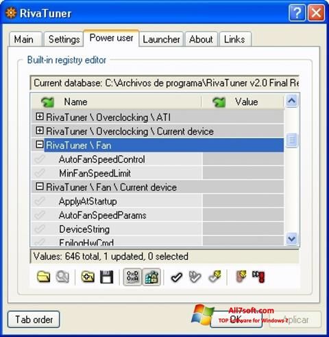 Screenshot RivaTuner for Windows 7