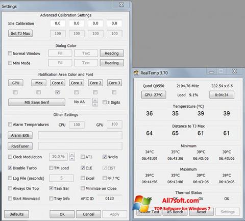 Screenshot Real Temp for Windows 7