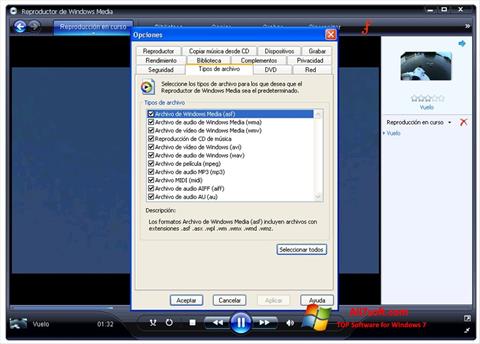 Screenshot Windows Media Player for Windows 7
