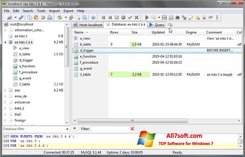Screenshot HeidiSQL for Windows 7