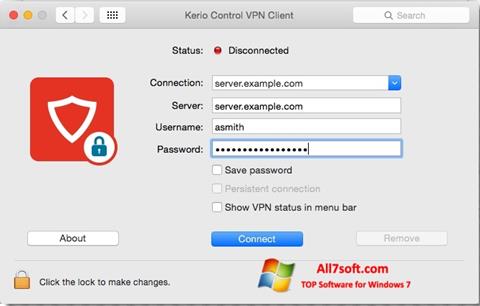 Screenshot Kerio VPN Client for Windows 7