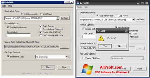 Screenshot PeToUSB for Windows 7