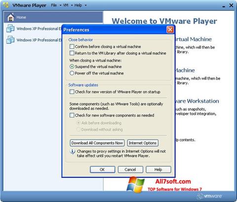 Screenshot VMware Player for Windows 7