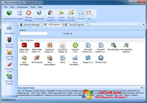 Screenshot Revo Uninstaller Pro for Windows 7