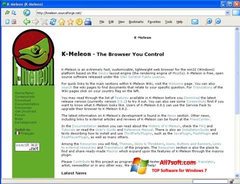 Screenshot K-Meleon for Windows 7