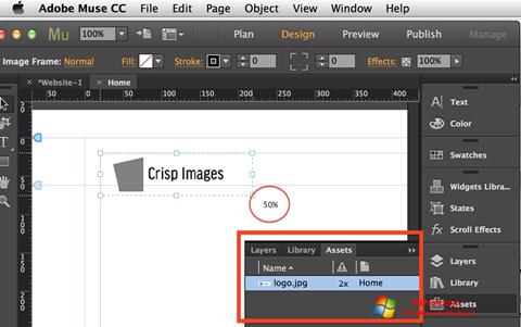 Screenshot Adobe Muse for Windows 7
