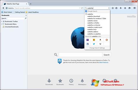 Screenshot Waterfox for Windows 7