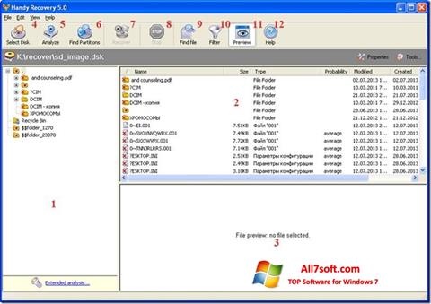 Screenshot Handy Recovery for Windows 7