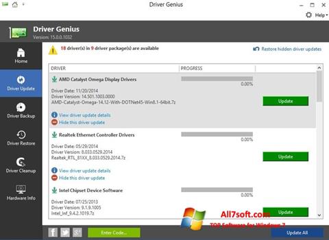 Screenshot Driver Genius for Windows 7