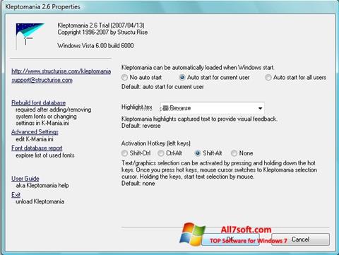 Screenshot Kleptomania for Windows 7