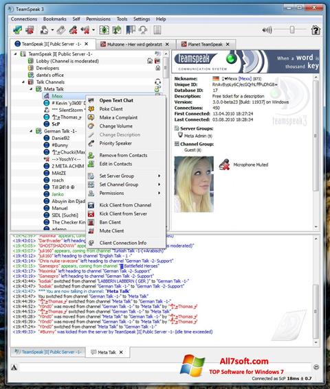Screenshot TeamSpeak for Windows 7