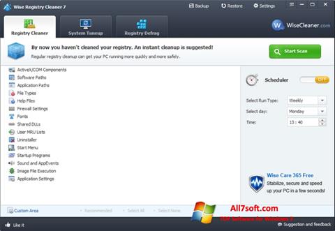 Screenshot Wise Registry Cleaner for Windows 7