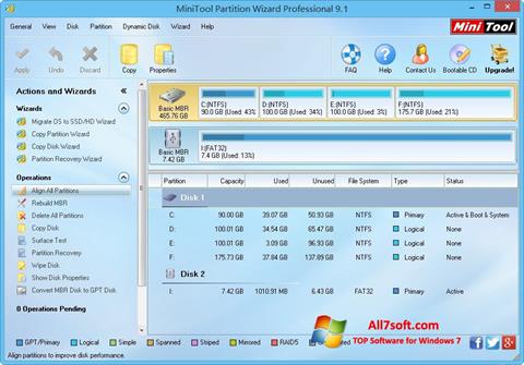 Screenshot MiniTool Partition Wizard for Windows 7