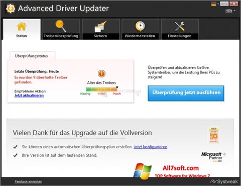 Screenshot Advanced Driver Updater for Windows 7