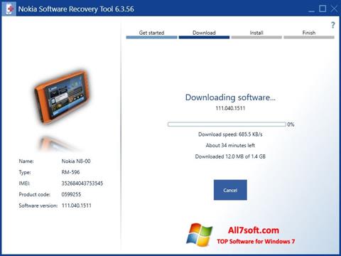 Screenshot Nokia Software Recovery Tool for Windows 7
