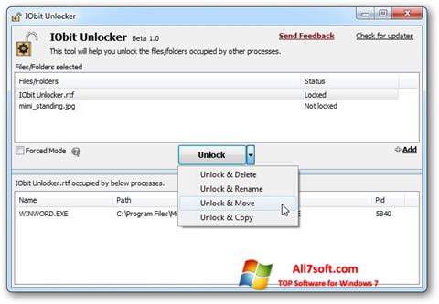 Screenshot IObit Unlocker for Windows 7
