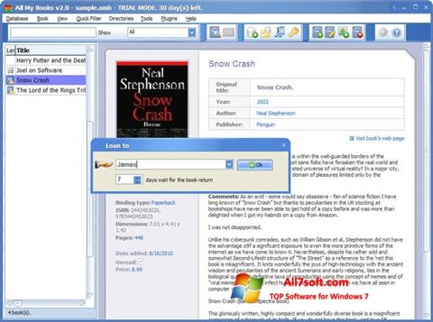 Screenshot All My Books for Windows 7