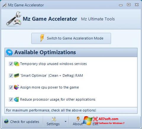 Screenshot Mz Game Accelerator for Windows 7