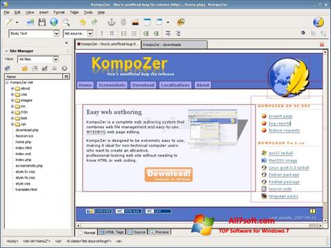 Screenshot KompoZer for Windows 7